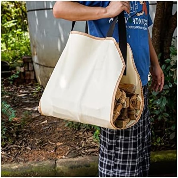 #100*50cm - Beige håndtaske i lærredsbjælke kanvas brændepose#