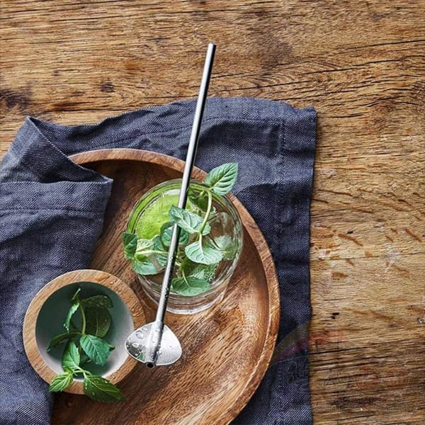 8 Genanvendelige Rustfrie Stål Sugerør, Hjerteformet Cocktail
