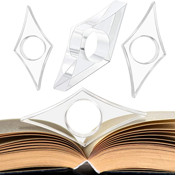 #Pieces Selkeä Peukalon Renkaan Kirjanmerkki Akryyli Kirjan Sivun Pidike Käsintehty Kirjanmerkit Kirjan Pidike Kirjan Sivun Pidike Peukalo Kouluun Toimistoon Kirjan Tarvikkeet#