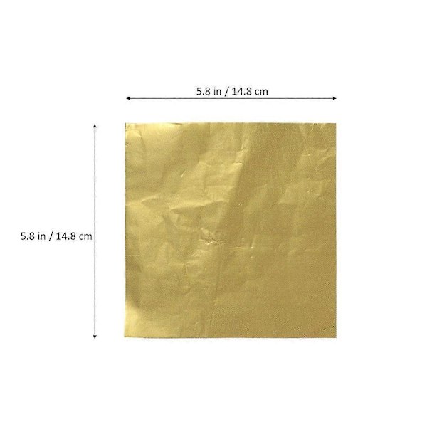 200 st Aluminiumfoliepapper Gyllene Omslagspapper Presentförpackningspapper för Chokladgodis Badbomber (Gyllene)