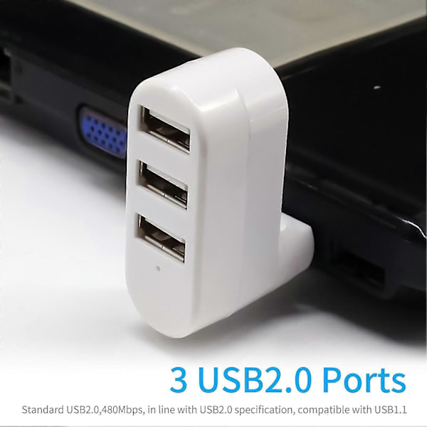 Expansionsdocka Anti-interferens Stabil Utgång 3 i 1 USB2.0 Mini Splitter Kabel Hubb för Kamera