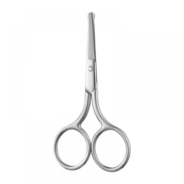 #Nose Trimmer With Round Scissors in Stainless Steel#