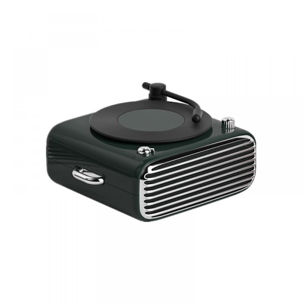 (Grön) Retro Trådlös Bluetooth-högtalare Gammaldags Vinyl Reco