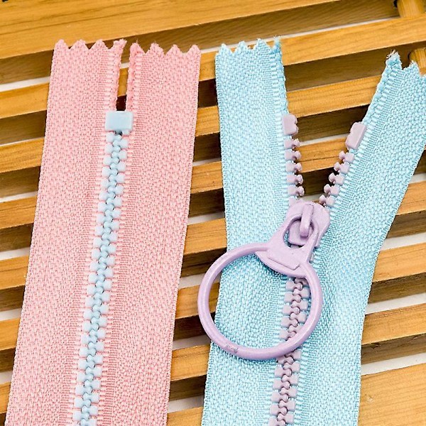 10-pack dragkedjor i harts med metallringar, slumpmässig färg, 30 cm