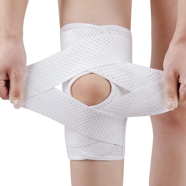 #Sort Justerbar Knæstøtte med Laterale Meniskus Stabilisatorer - Knæsmerter - Knæstøtte til ACL MCL - Åndbar#