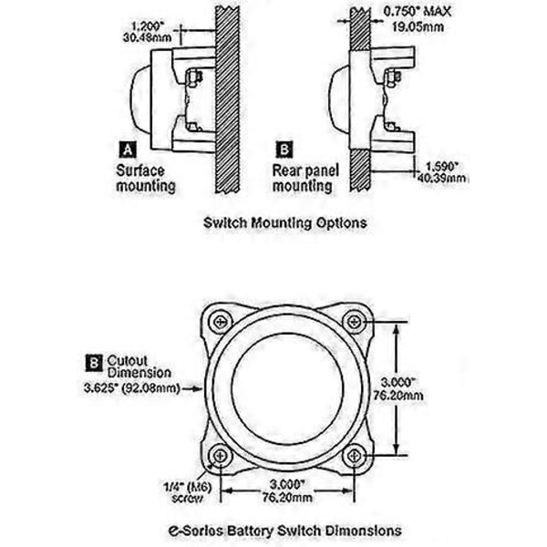 350 Amp Marine Dubbel Strömbrytare Batteri Isolator 4 Position Motorcykel Strömbrytare Batteri Brytare För Bilar, Båtar, Fordon
