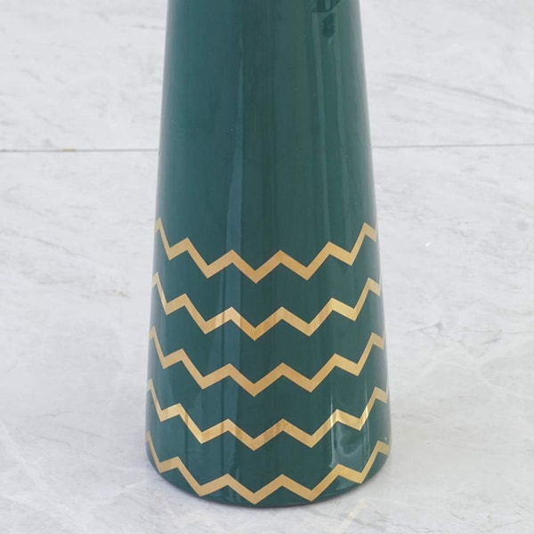 /#/24,5 cm Vase i Grønt Guld Keramisk Høj Design Dekorativ Vase/#/