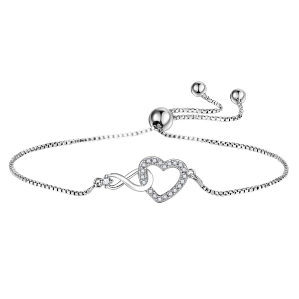 Infinity Hjerte Smykkekollektion, Rosenguld & Rhodium Tone Fini