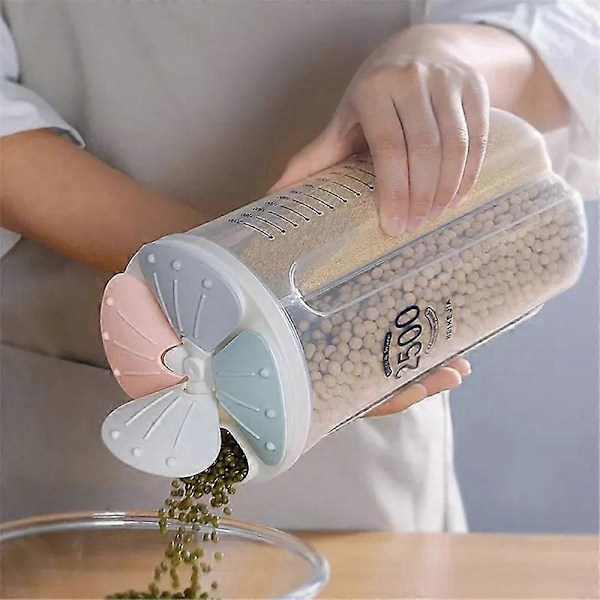 Förvaringstank för spannmål, plastfack, förvaringstank, kök, hushåll, mat, förseglad förvaringslåda, 3 Gri