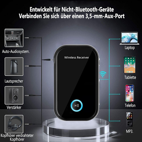 #Bluetooth-adapter til bil Aux Bluetooth 5.0 Adapter Trådløs Bilaudio#