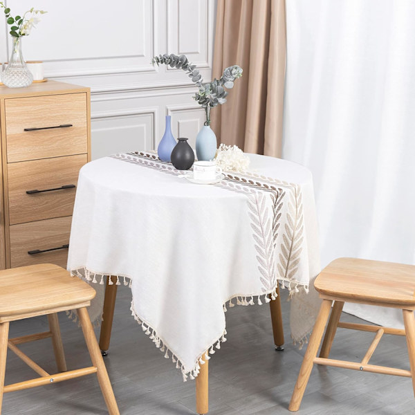 Firkantet Dug Vanntett 140x140 Bordduk Bomullslin Ta