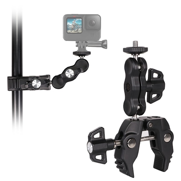 #Super Clamp kaksoiskrabiklipsin kameraklipsin Magic Arm kaksoispallopään kanssa#