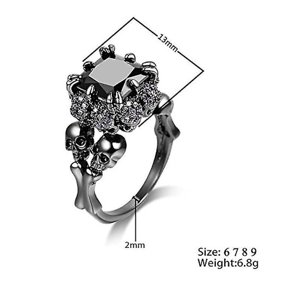 Julråtta Zirkon Ring Nr 8 Svart lila liten diamant