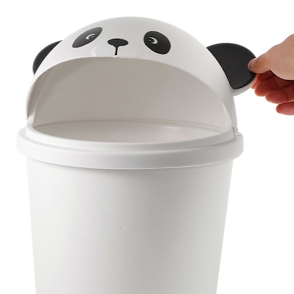 Söt papperskorg med lock, Inomhus papperskorg, Tecknad Panda Bin