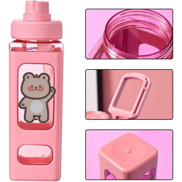 /#/700 ml vandflaske med sugerør - pink, sportsvandflaske/#/