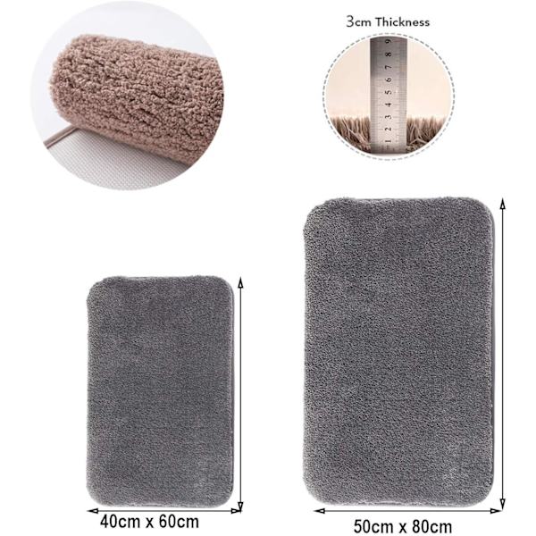 *Ekstra tyk skridsikker bademåtte i mikrofiber absorberende brusebadsmåtte til*