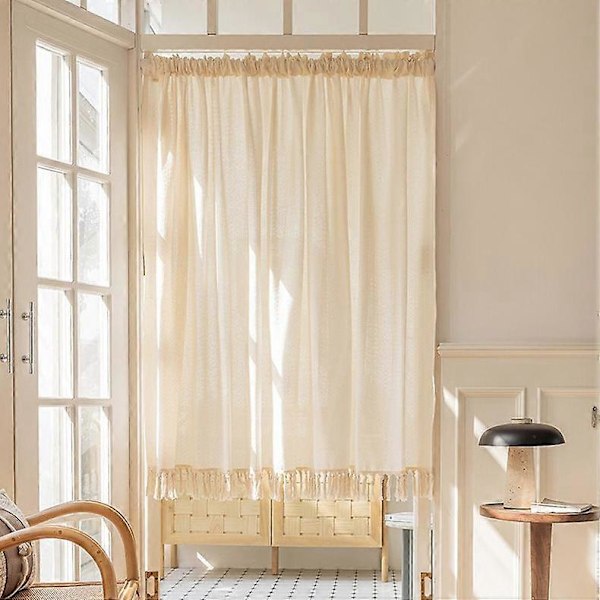 Gardinkappe Vinduesgardin med Kvaster Korte Vinduesgardiner til Café Badeværelse Køkken Bondehus Soveværelse 90cm*120cm