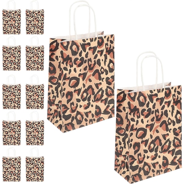 12 stk. Papir Gaveposer Håndholdte Shoppingposer Kreativt Dyremønster Tote Taske