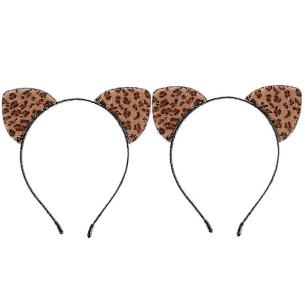 2 stk. Leopard Katteøre Hårbøjler Cosplay Party Hårbøjler Leopard Øre Hårbøjler