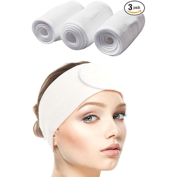 #3 STK Makeup Hårbånd Vaskbart Pandebånd Ridse Pandebånd Hvidt Til Spa Yoga Sport Make Up Ansigtspleje#