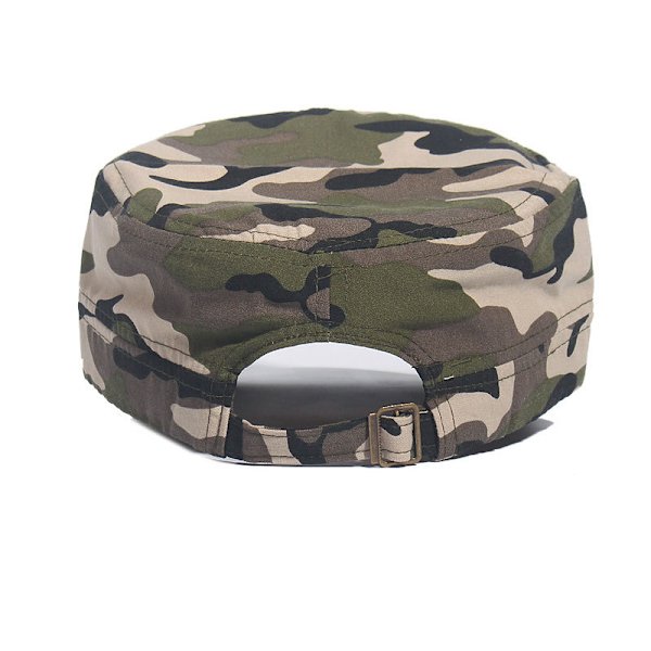 Kamouflage Basebollkeps med Platt Topp (Ökenfärg), Militärstil