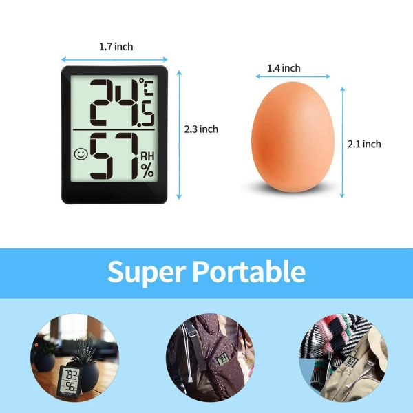 Mini Inomhus Termometer, 1 Stycken Hög Precision Inomhus Hygrometer