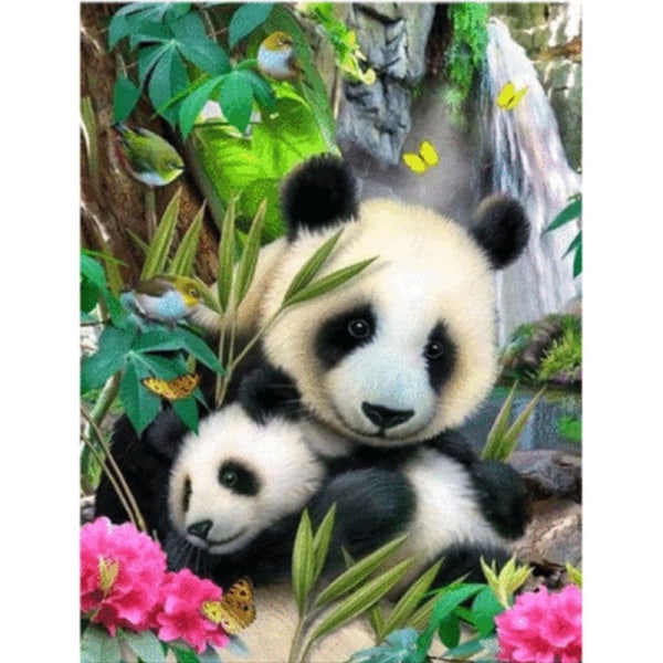 #30x40cm Voksne Børn 5D DIY Diamantmaleri Sæt - Kæmpe Panda#