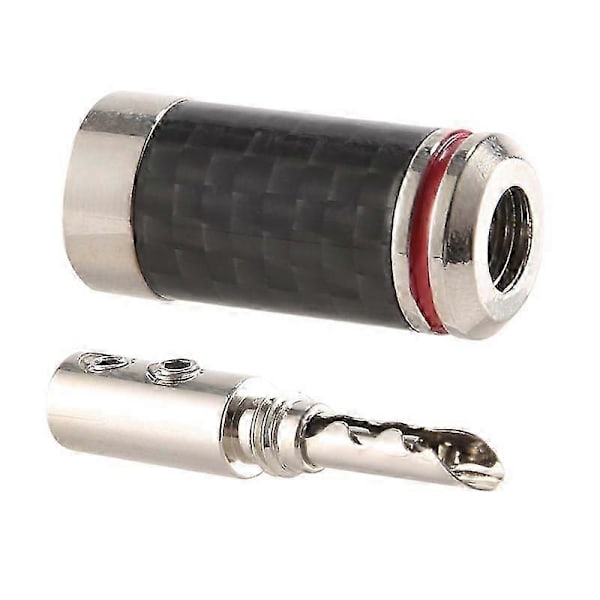 Premium Carbon Fiber Bananstik til HIFI Audio - 8 stk. Kobber Rhodium Belagte DIY Konnektorer