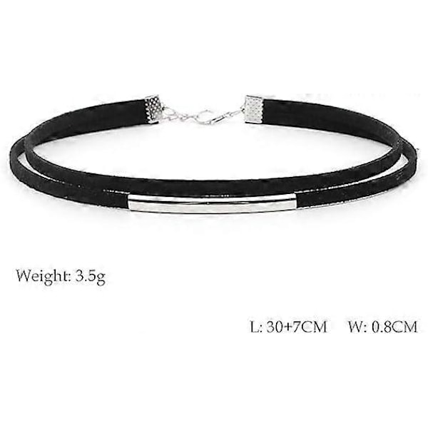 Choker Justerbart Svart Choker Halskjede for Damer og Jenter