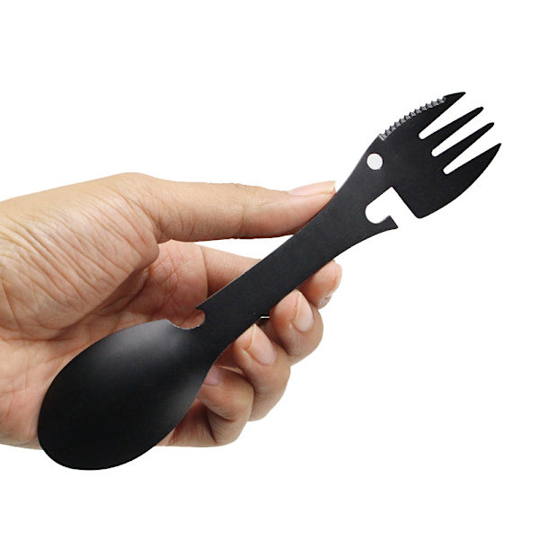 #Pieces Multifunksjonell Rustfritt Stål Gaffel Skje 5 i 1 Spork Camping Bestikk Egnet for Camping Reiser Vandring Utendørsaktiviteter#