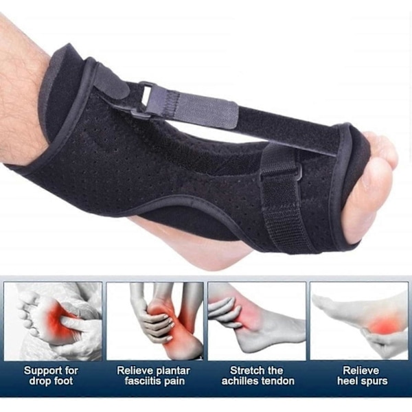 Plantar Fasciit Nattskena, Justerbart Ankelstöd, för Droppfot Ankel Häl Smärta Kvinnor & Män Justerbart Tendinit Stöd Plantar Fasciit