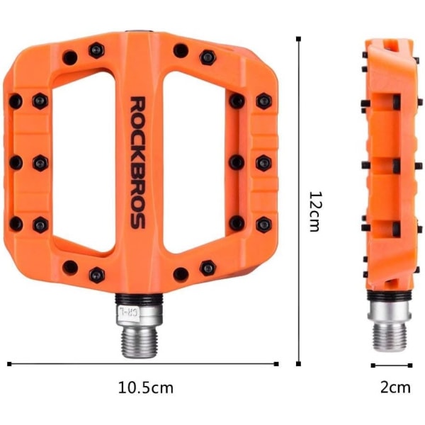 Par af Nylon Flade Pedaler 12*10.5cm Landevejscykel 3 Lejer Anti-S