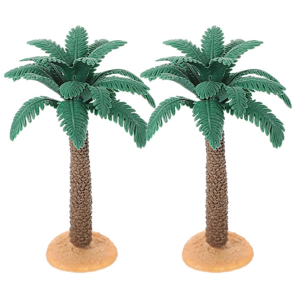 2 stk. Plastik Palmetræ Mikro Landskab Palmetræer Model Simulation Plante Model