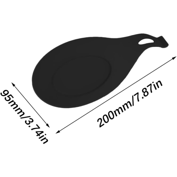 Black silicone spoon holder, silicone kitchen spoon holder, sili