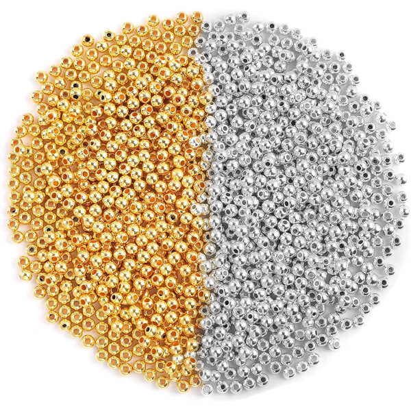1200 st 4 mm mellanlägg runda pärlor Släta lösa kulpärlor för stag
