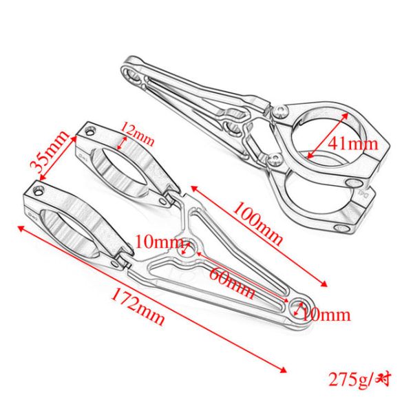 #Lygtepindbeslag Montering Beslag Bar Klemme Sæt Motorcykel Forlygte Montering Beslag Hoved 39-41mm#