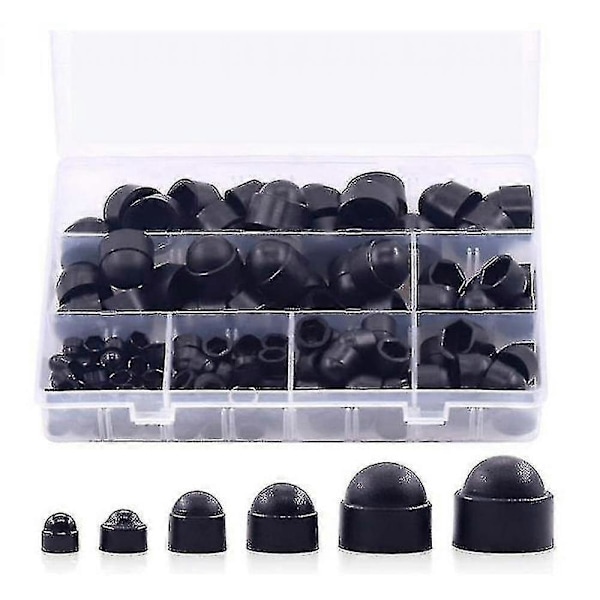 160 stk. Nylon Dome Sekskantmutterdeksel Plastbeskyttelse Mutterhette M4/m5m6/m8/m10/m12 Sett