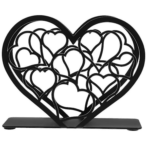 Valentinsdag Servietholder Bord Iron Art Hjerteformet Papirholder Servietvævsstativ