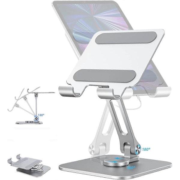 Svingbart nettbrettstativ for skrivebord 360 roterende, sammenleggbart aluminiums iPad-stativ
