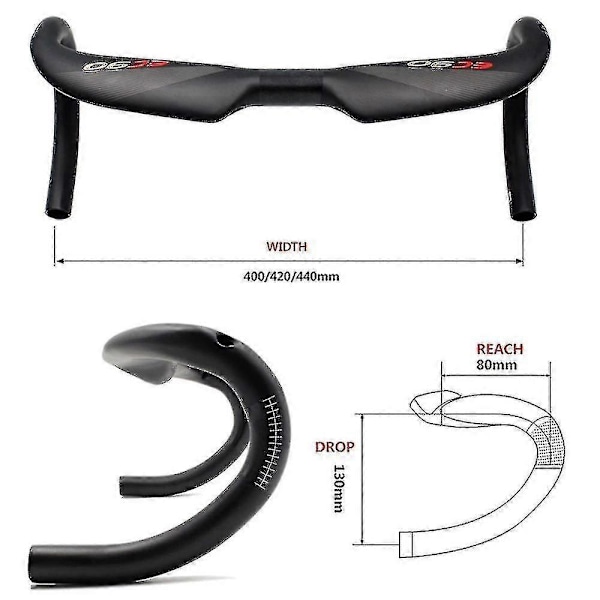 Ec90 Full Carbon Fiber Cykelstyre Landsvägscykelstyre Styret Play Ud Matt Styret