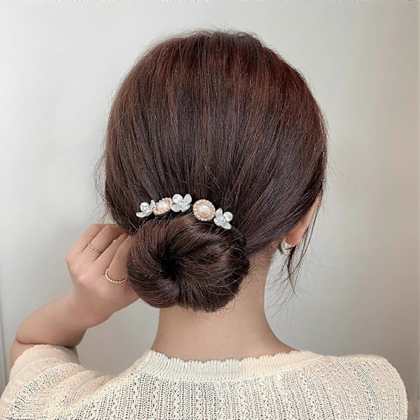Magic Bun, 2 stycken Hårband för knut, Knut, Donut Bun Maker Frisyr, Hårklämma i tyg, Knutaccessoar, Hårknut, Håraccessoar, Återanvändbar Knutmakare, D