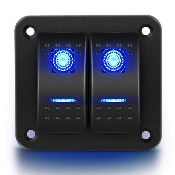 2 Vippebryterpanel 5-pinners På Av -kablet Vippebryter Vanntett Bryterpanel For Bil ATV Tilhenger
