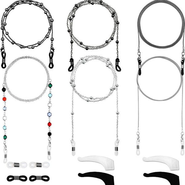 6 Brillerkjeder Stilige Brilleholdere Perler Briller S
