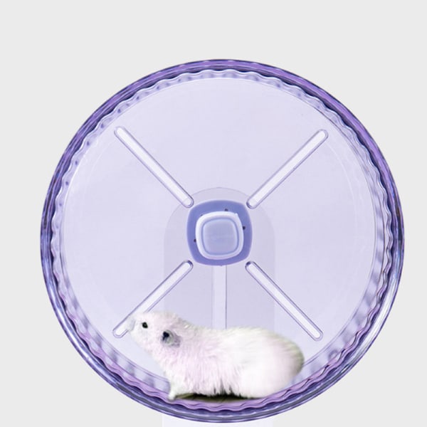 Lila hamster löphjul med akrylstativ, löpande spinner