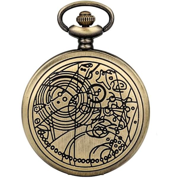 Taskukello Doctor Who riipuksen ja ketjun kanssa retrotyylillä, i