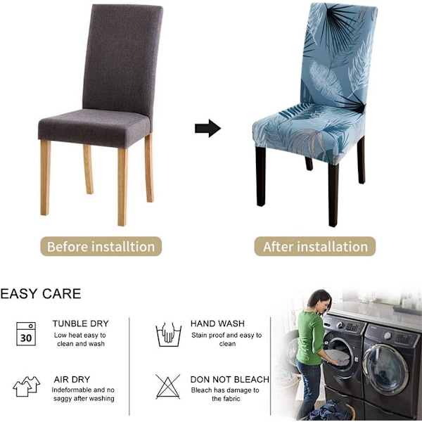 *Stretch Spisestoltrekk 4 Stykker Universal Stoltrekk Trykt*
