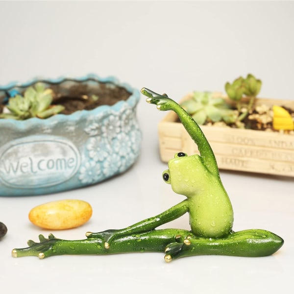 Creative Craft Resin Frog Figur Staty Dekoration, Fun Pers