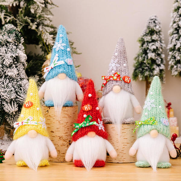 God Jul Tomte Docka Ornament Långt Skägg Stor Näsa Ansiktslös Gammal Man Docka Festlig Heminredning Julklapp KaesiGreen