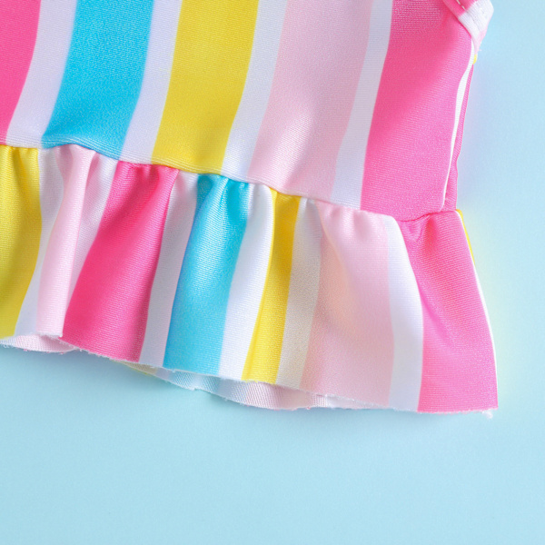 Jente Split Fargerik Stripe Badetøy (Anbefalt for 2 - 3 år)