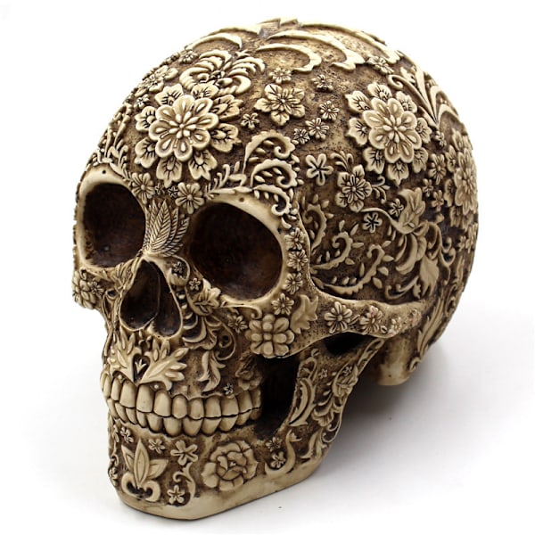 Kukkaskallo Pääkallo Resin Dipper Halloween Pelottava Rekvisiitta Ulkomainen Tr